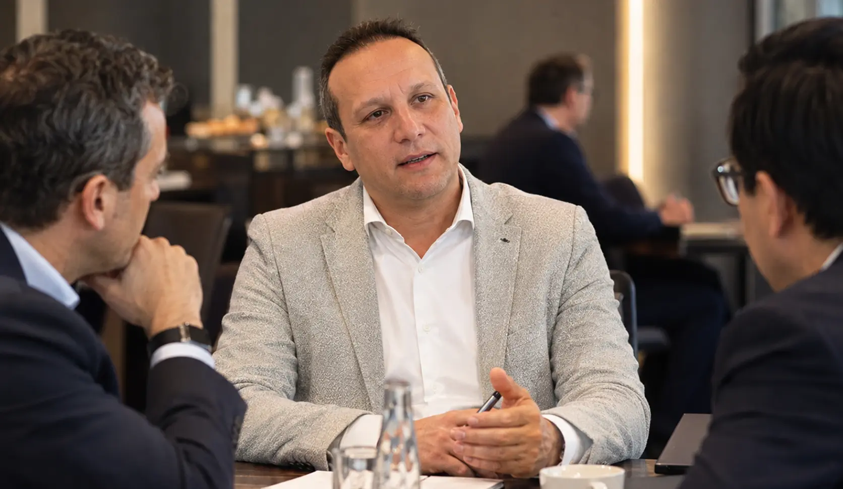 Mehmet Başaran in an executive meeting with international clients